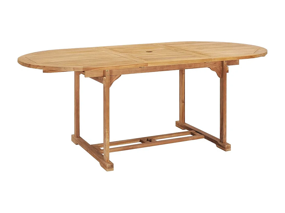 Garten-Ausziehtisch 150-200x100x75 cm Massivholz Teak