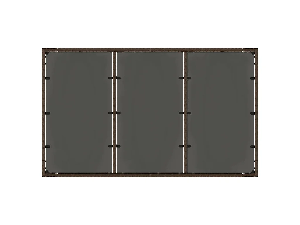 Tavolo Giardino Piano in Vetro Marrone 150x90x75 cm Polyrattan