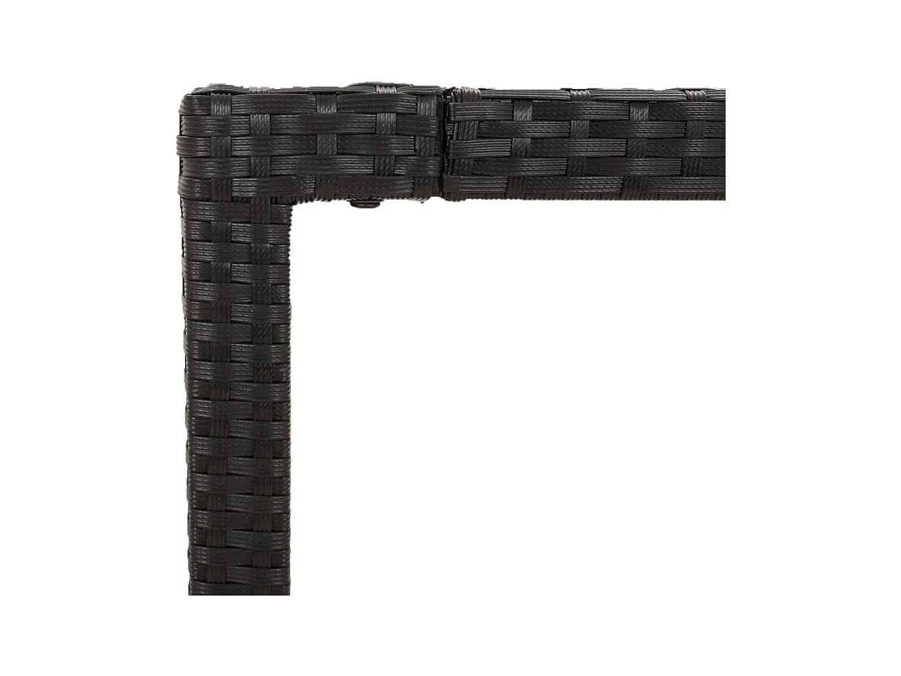 Gartentisch mit Glasplatte Schwarz 90x90x75 cm Poly Rattan