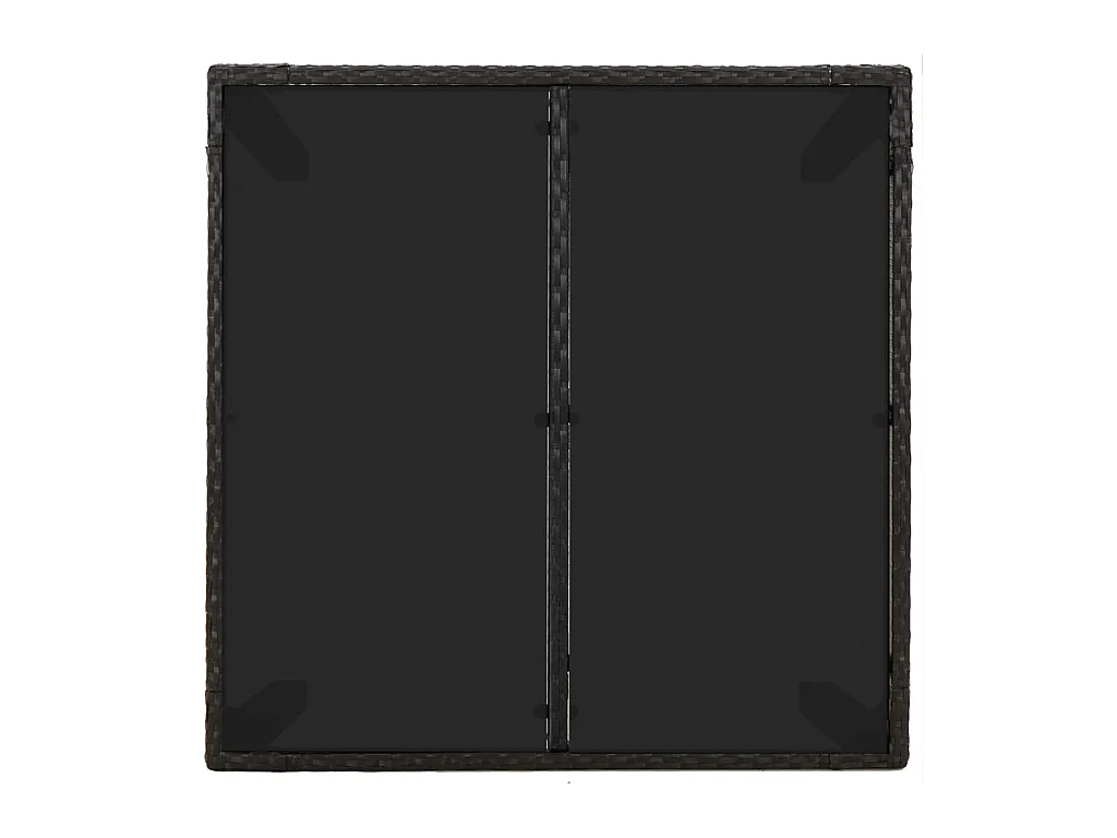Gartentisch mit Glasplatte Schwarz 90x90x75 cm Poly Rattan