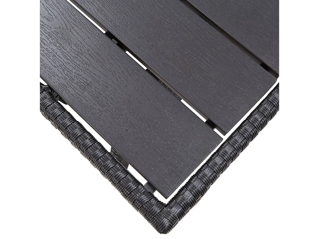 Mesa de jardim 120x70x66 cm vime PE preto