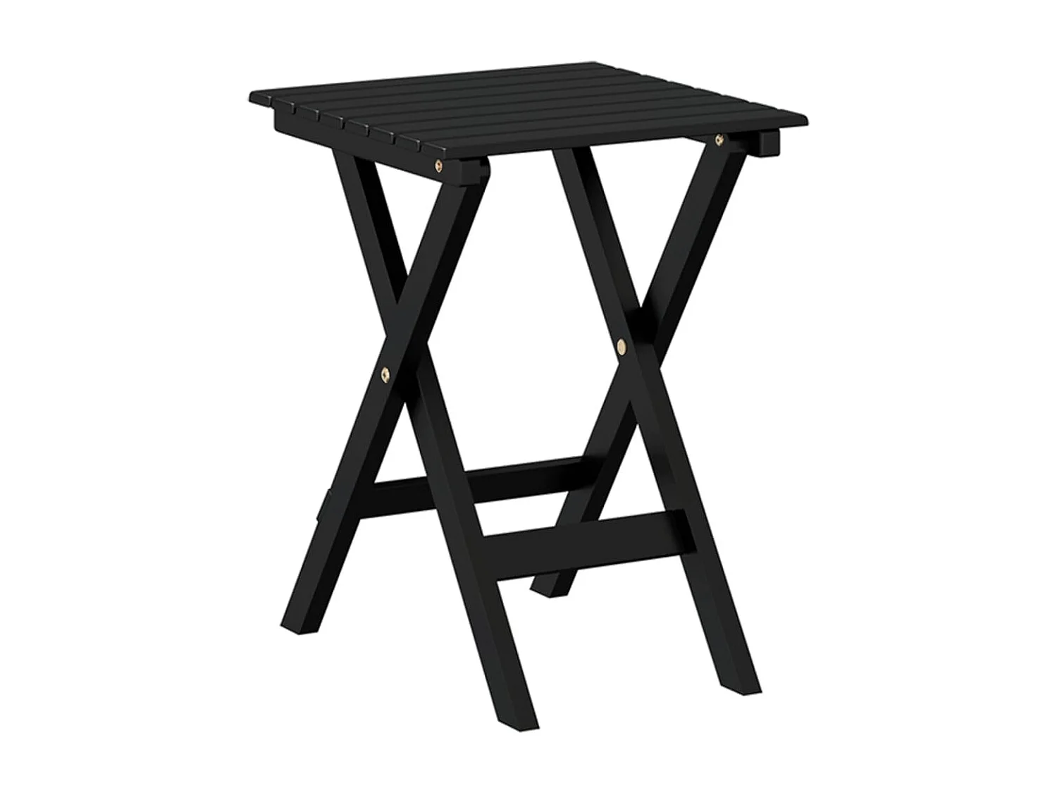Table d’appoint pliable noir bois de peuplier massif