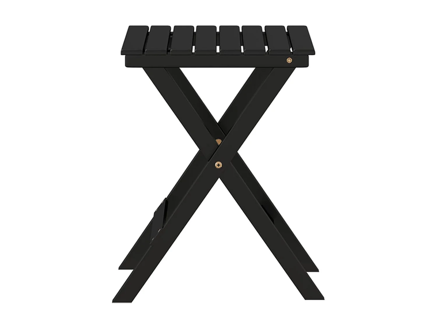 Table d’appoint pliable noir bois de peuplier massif