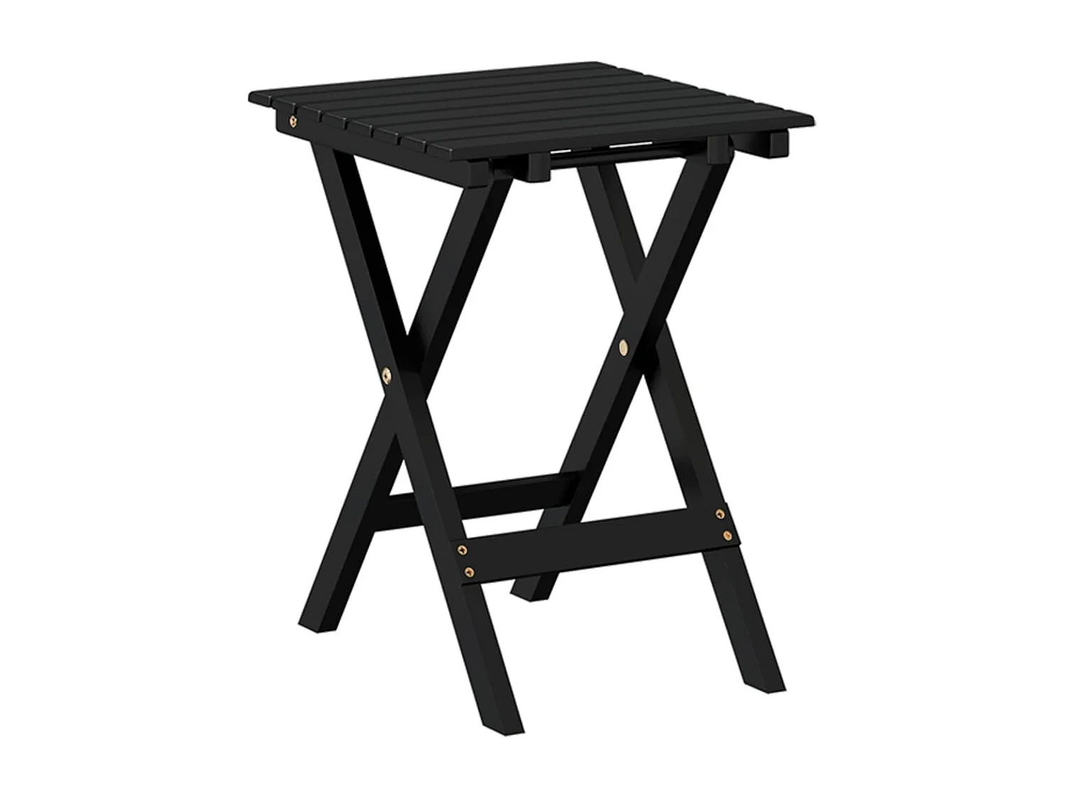 Table d’appoint pliable noir bois de peuplier massif