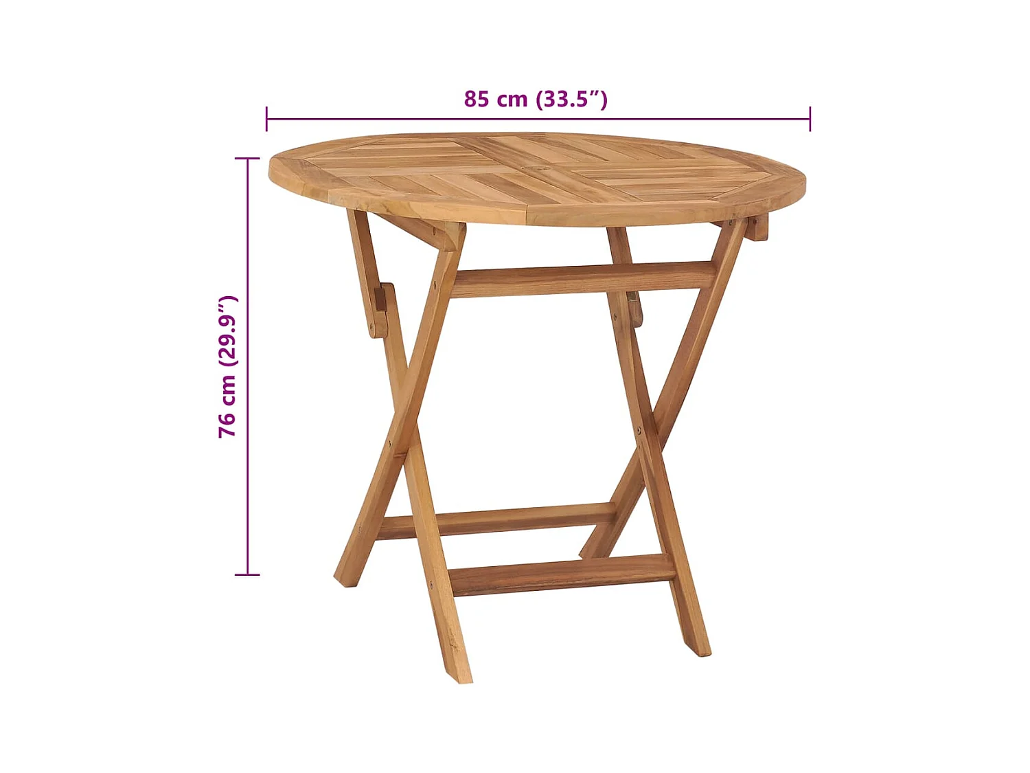 Table pliable de jardin 85x76 cm Bois de teck solide