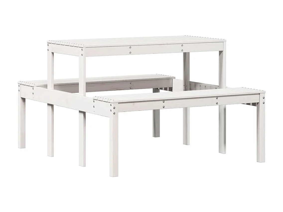 Mesa de pícnic madera maciza de pino blanco 110x134x75 cm