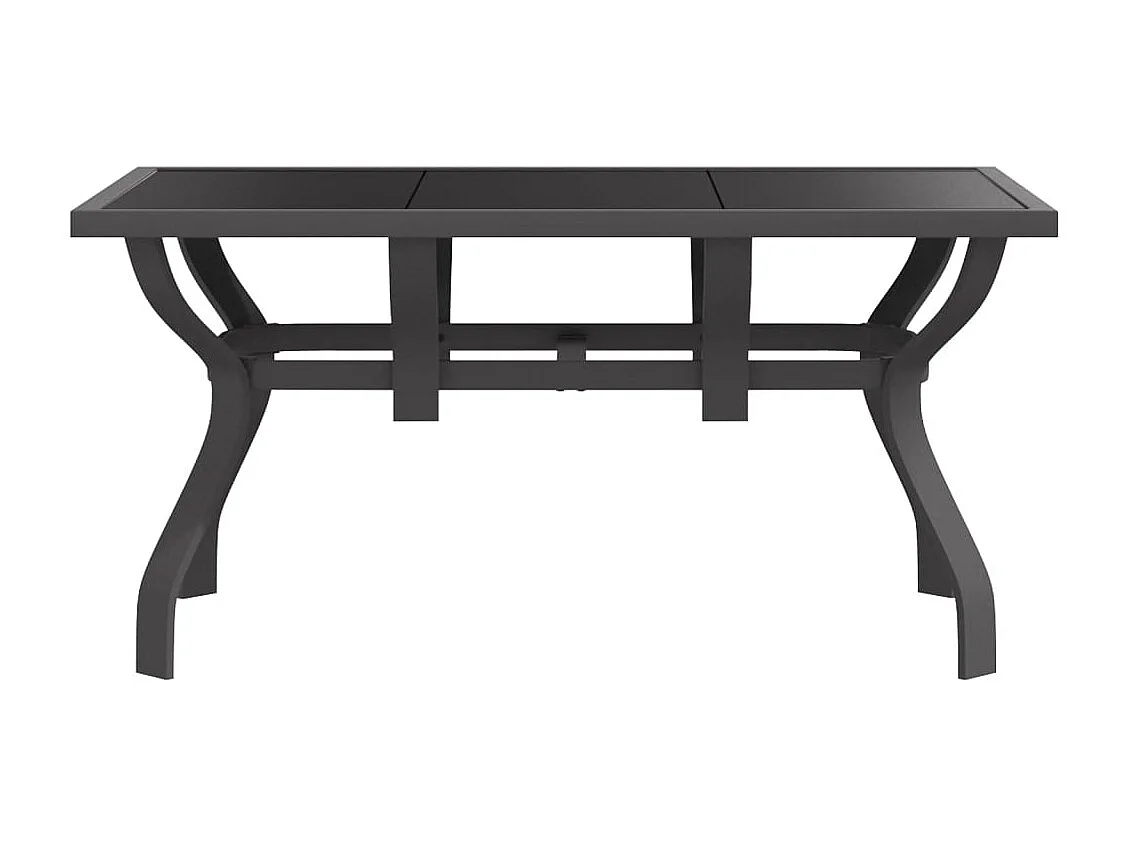 Table de jardin Gris et noir 140x70x70 cm Acier et verre