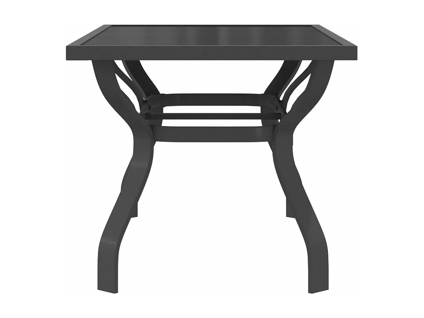 Table de jardin Gris et noir 140x70x70 cm Acier et verre