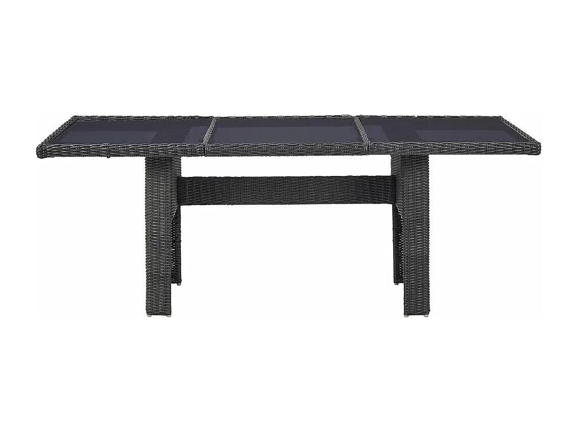Mesa comedor jardín vidrio ratán sintético negro 200x100x74 cm