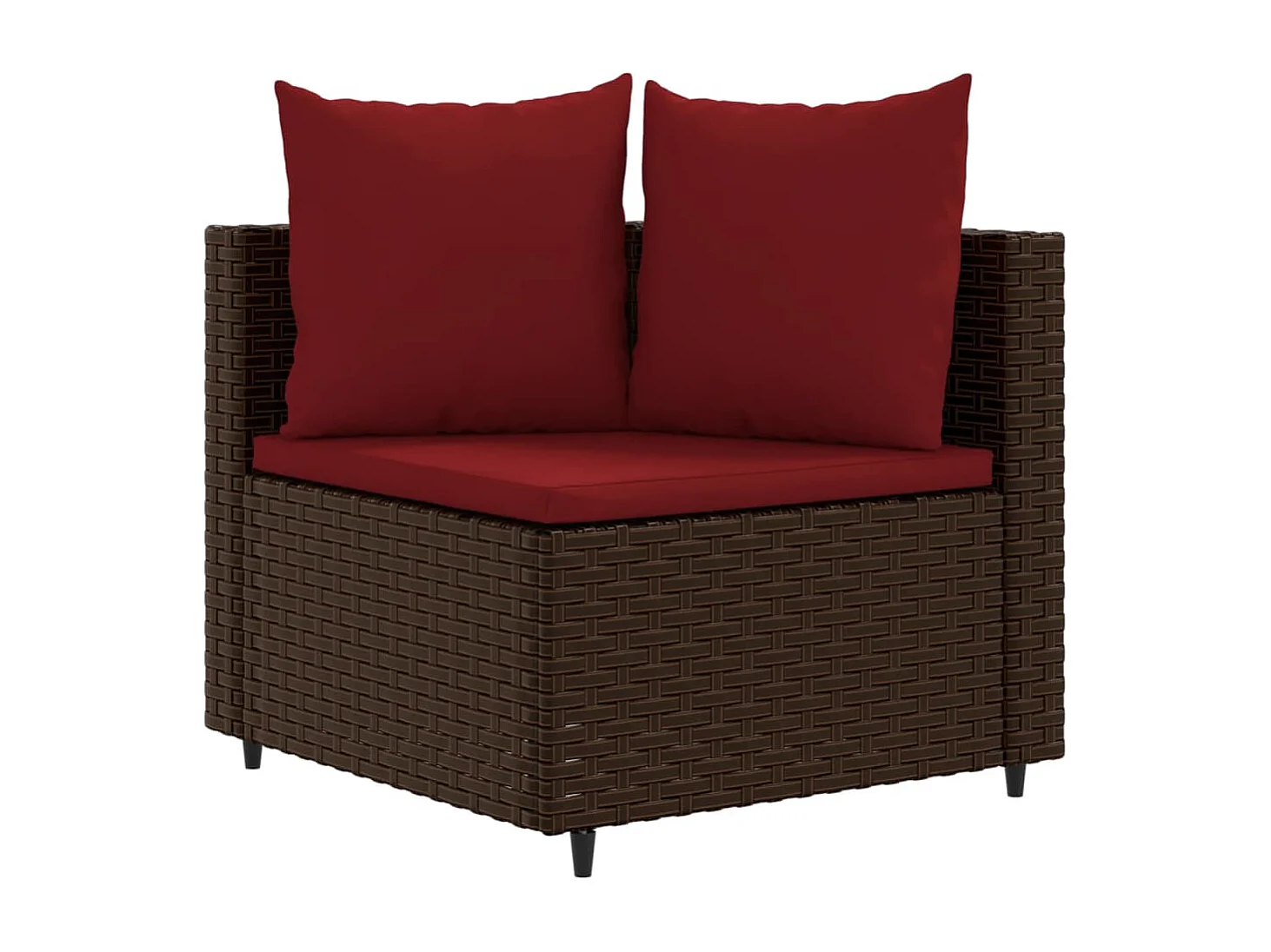 Set Divani da Giardino 8 pz con Cuscini Marrone in Polyrattan