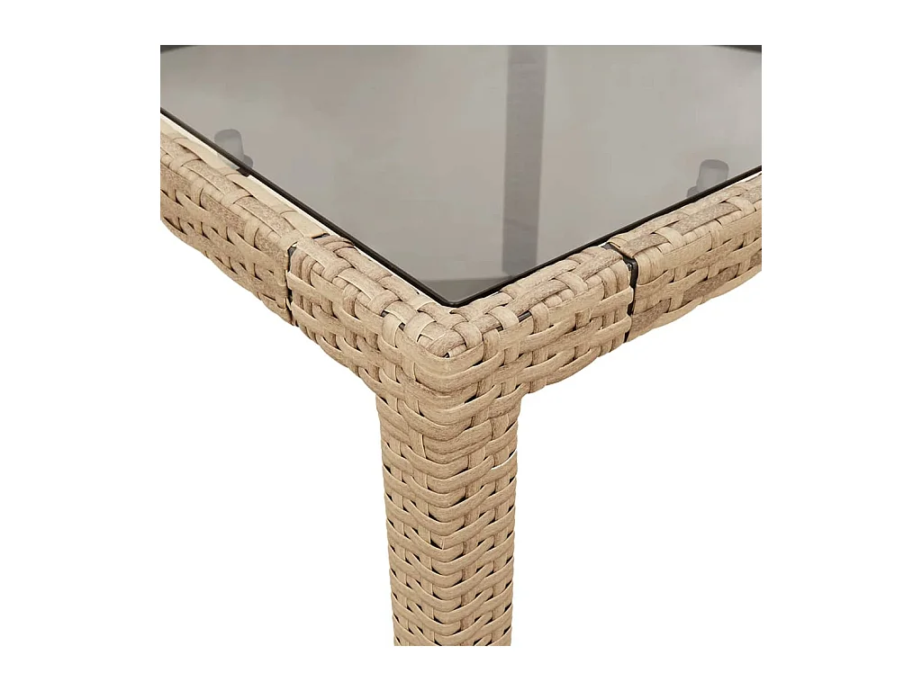 5-delige Tuinset met kussens poly rattan en glas beige