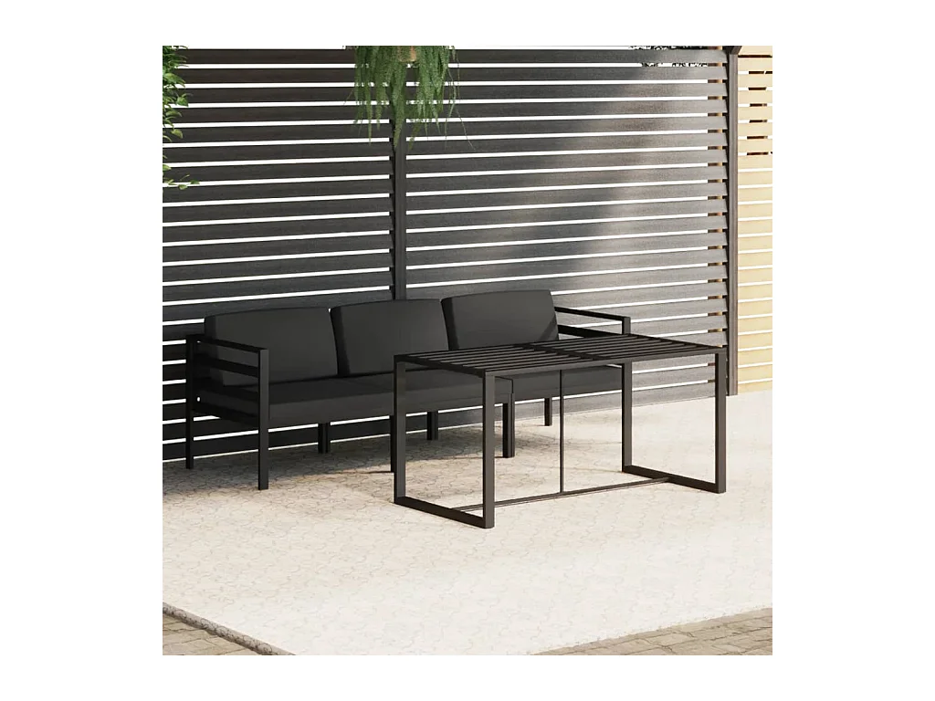 4 pcs conjunto lounge jardim com almofadões alumínio antracite