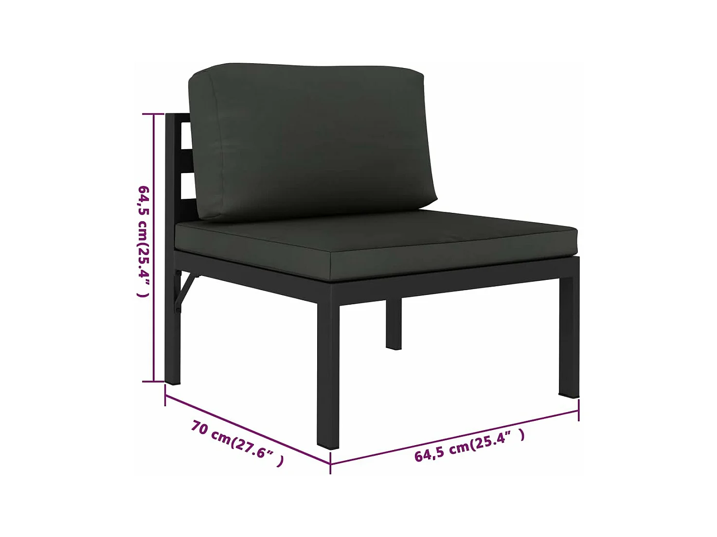 Salon de jardin 4 pcs avec coussins Aluminium Anthracite