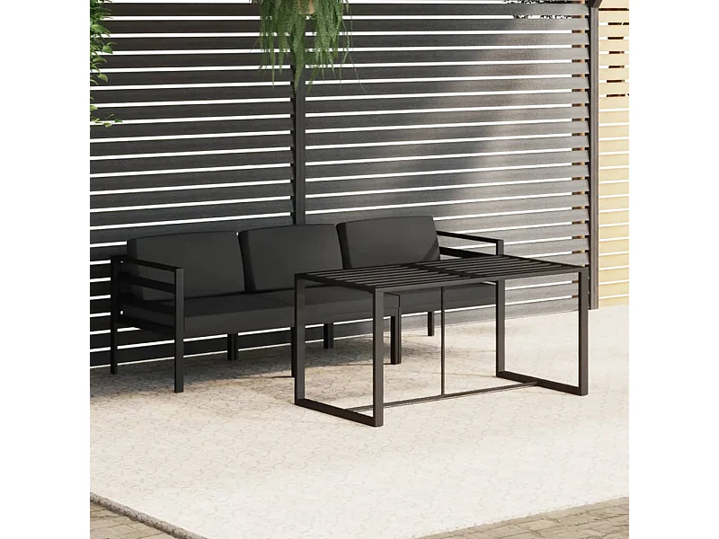 Salon de jardin 4 pcs avec coussins Aluminium Anthracite