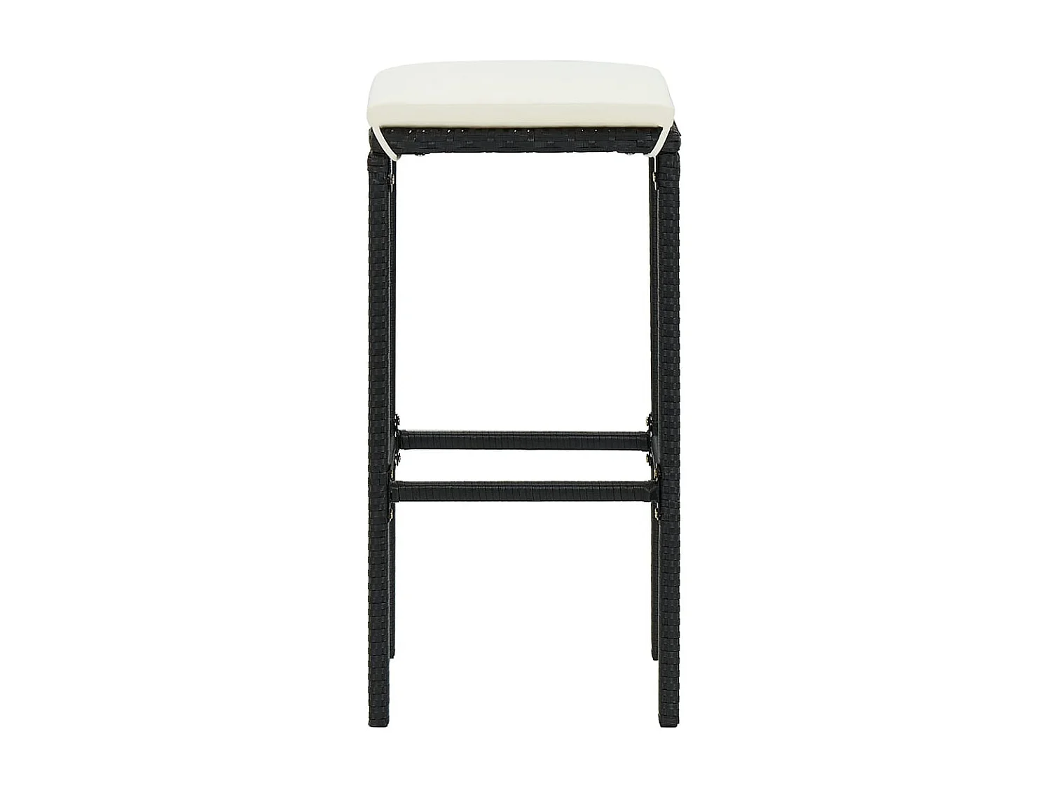 Set Bar da Giardino 7 pz Nero in Legno Acacia e Polyrattan