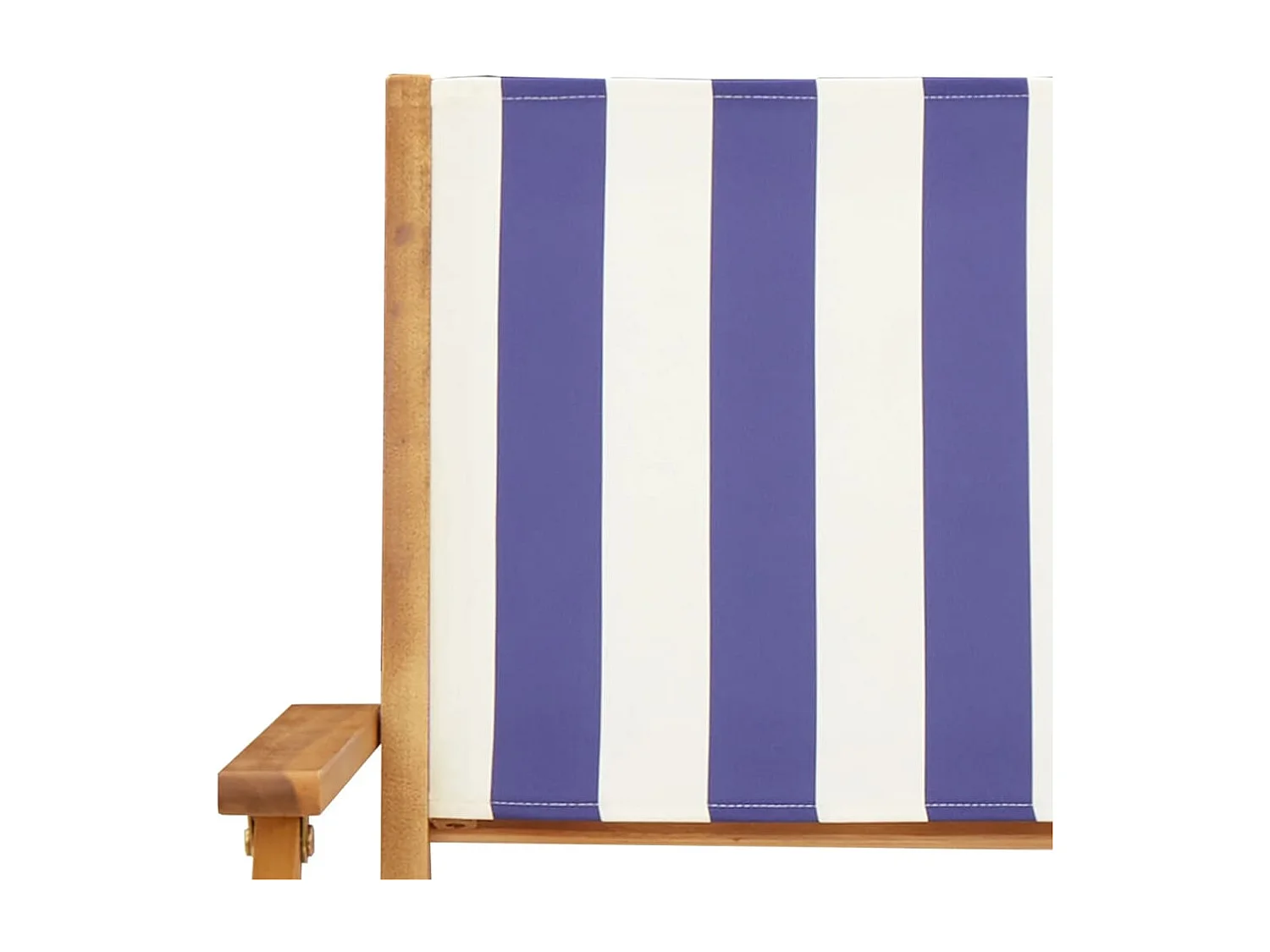 Ensemble de bistro 3 pcs bleu et blanc tissu et bois massif