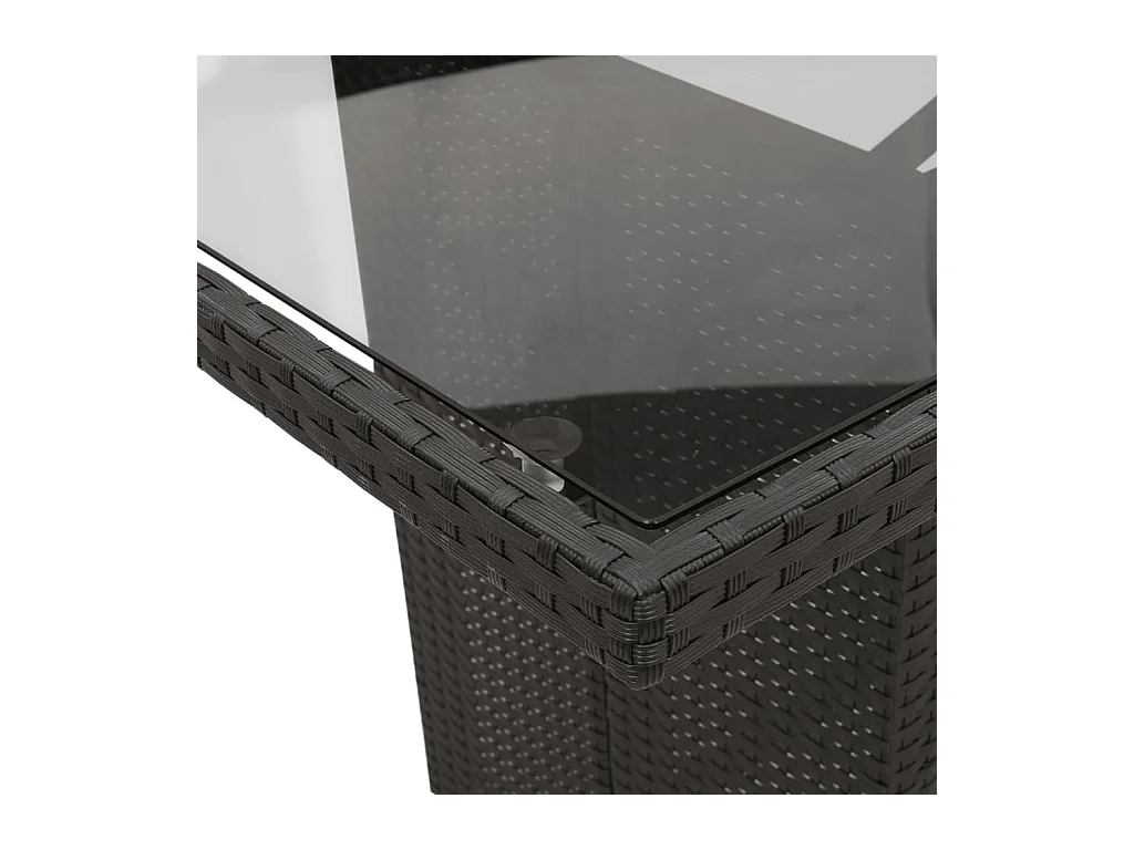 Ensemble à manger de jardin 9pcs coussins noir résine tressée