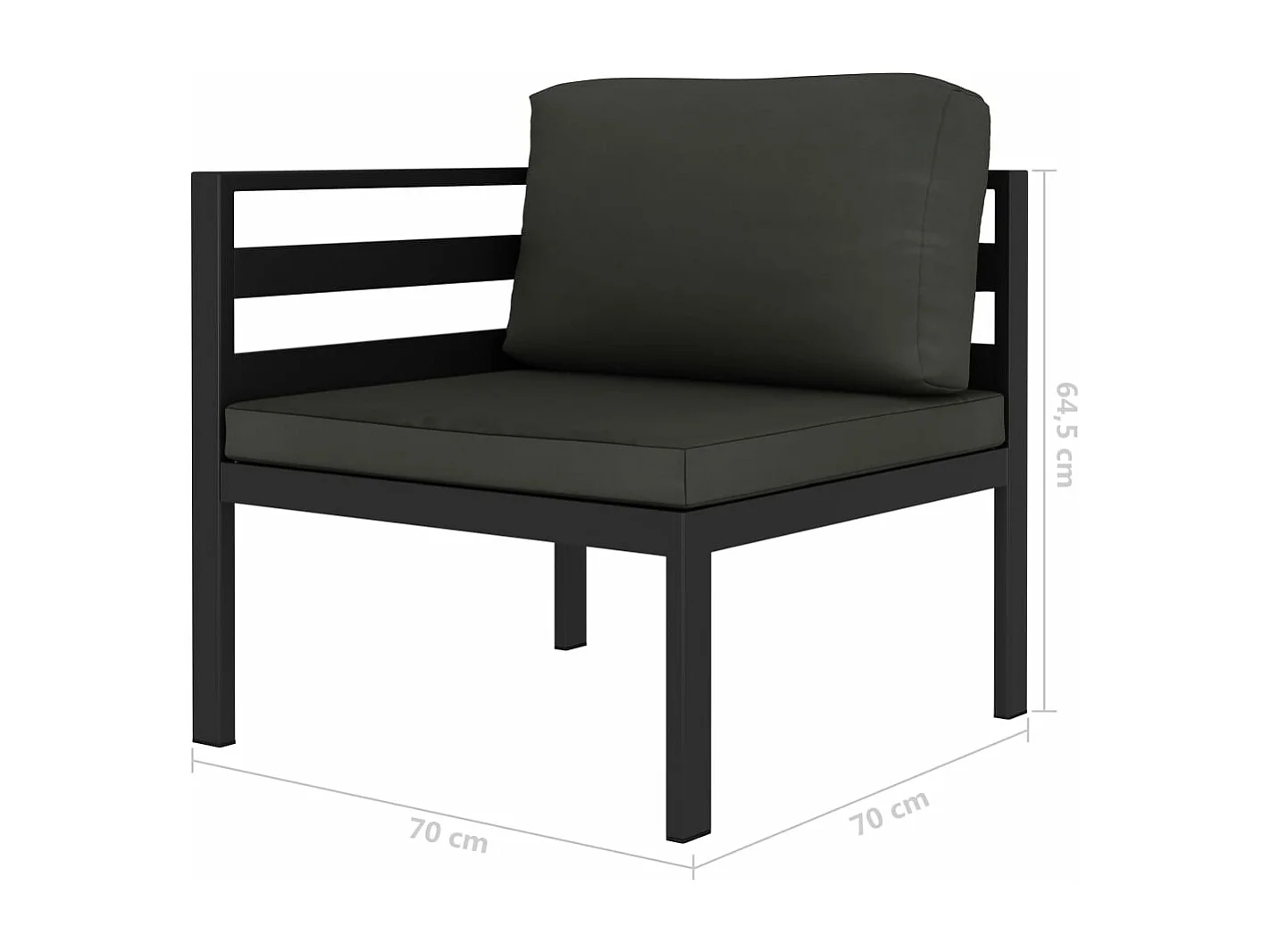 Salon de jardin 5 pcs avec coussins Aluminium Anthracite