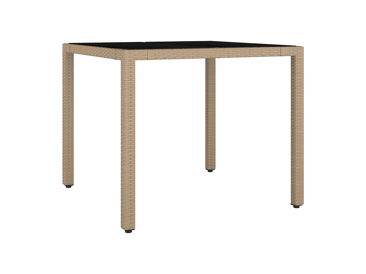 3-tlg. Garten-Essgruppe mit Kissen Beige Poly Rattan
