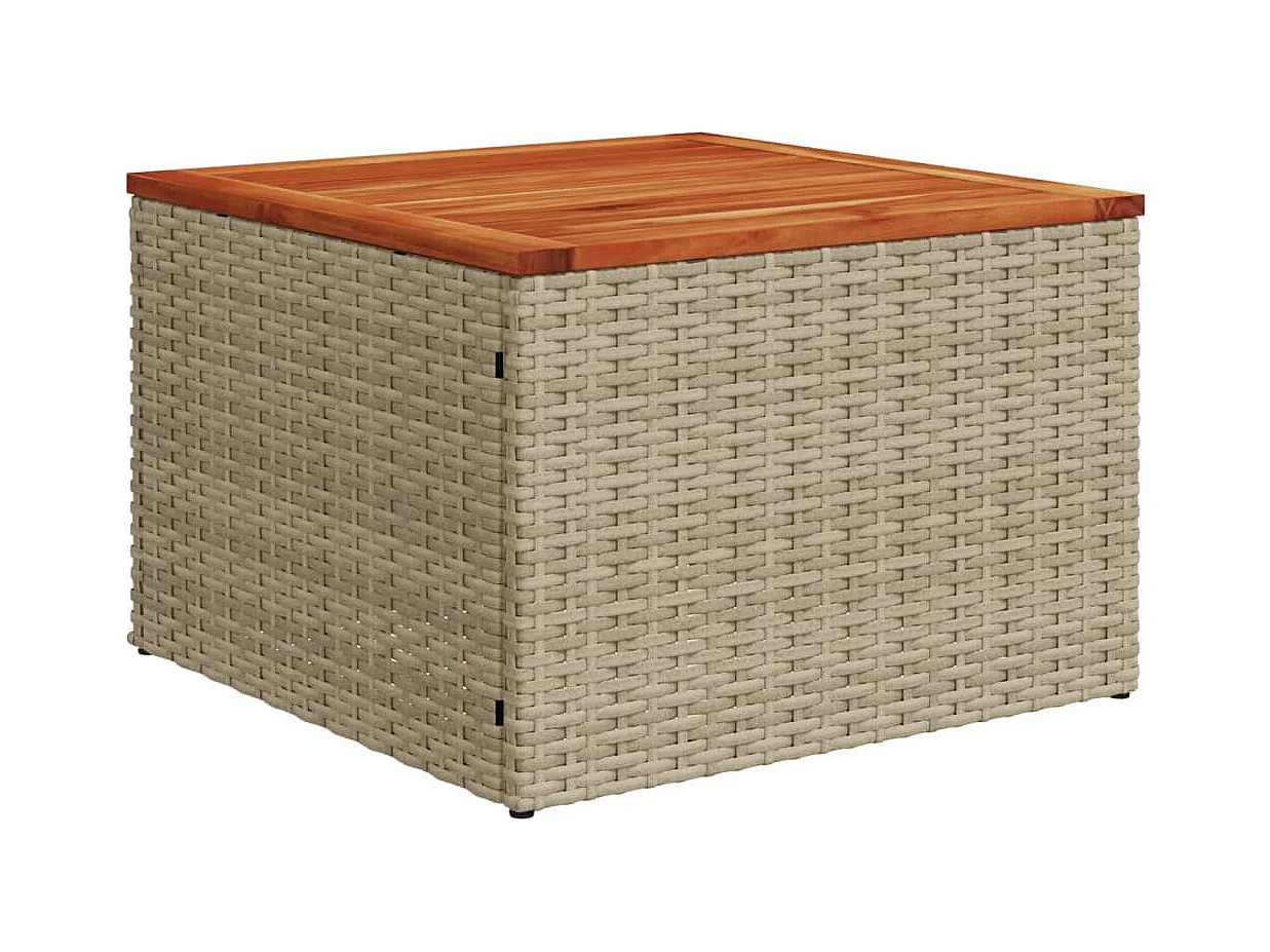 Salon de jardin 11 pcs avec coussins beige résine tressée