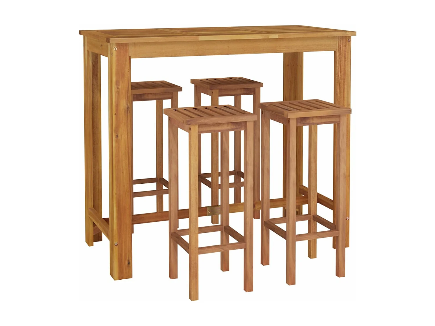 5-tlg. Gartenbar-Set Massivholz Akazie