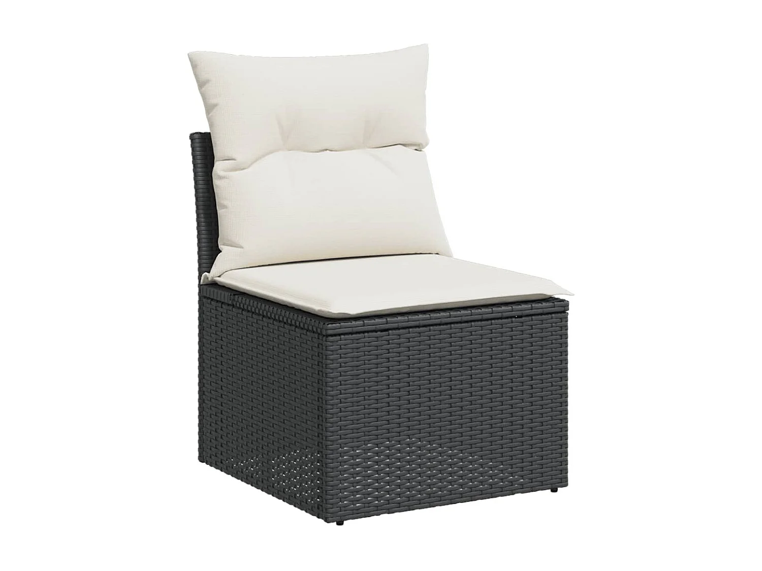 10-delige Loungeset met kussens poly rattan zwart