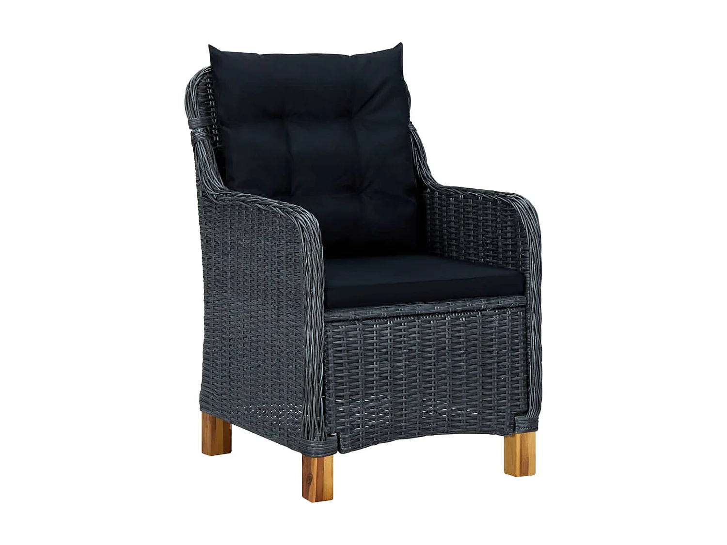 Ensemble à manger de jardin 7 pcs Gris foncé