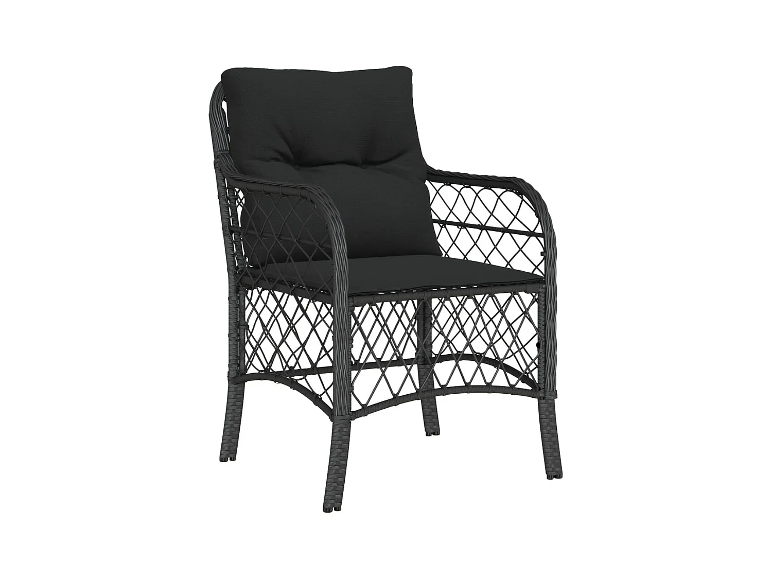 Ensemble à manger de jardin 9pcs coussins noir résine tressée
