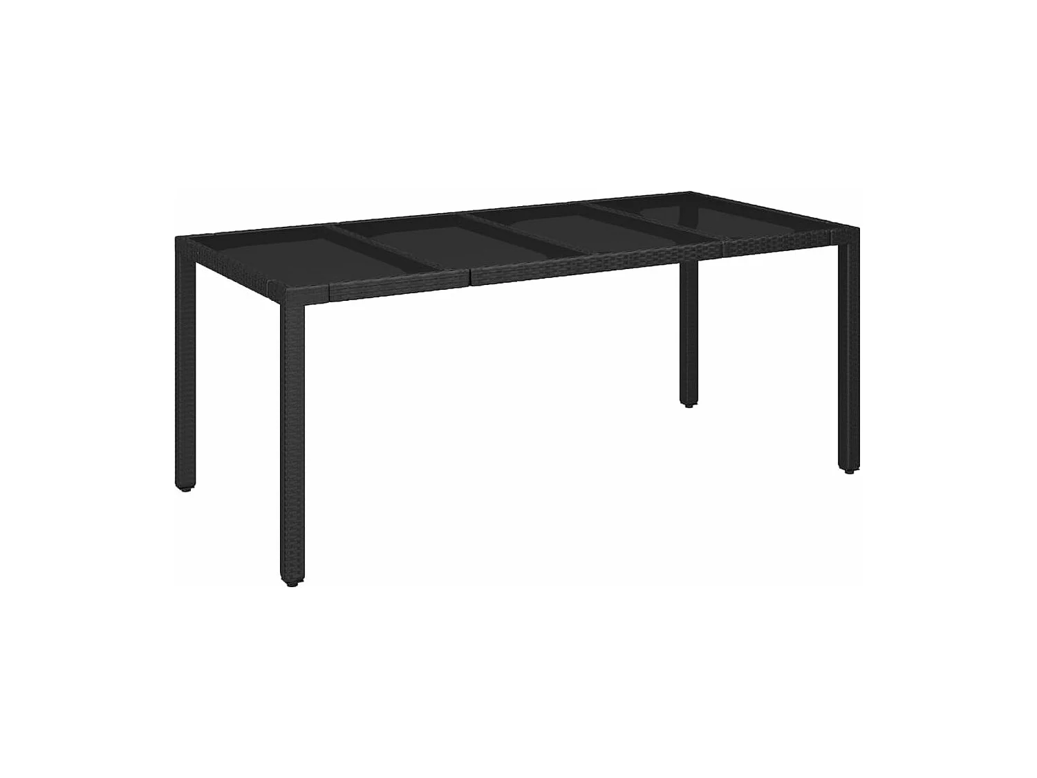 Ensemble à manger de jardin 9pcs coussins noir résine tressée