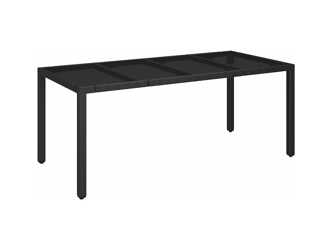 Ensemble à manger de jardin 9pcs coussins noir résine tressée