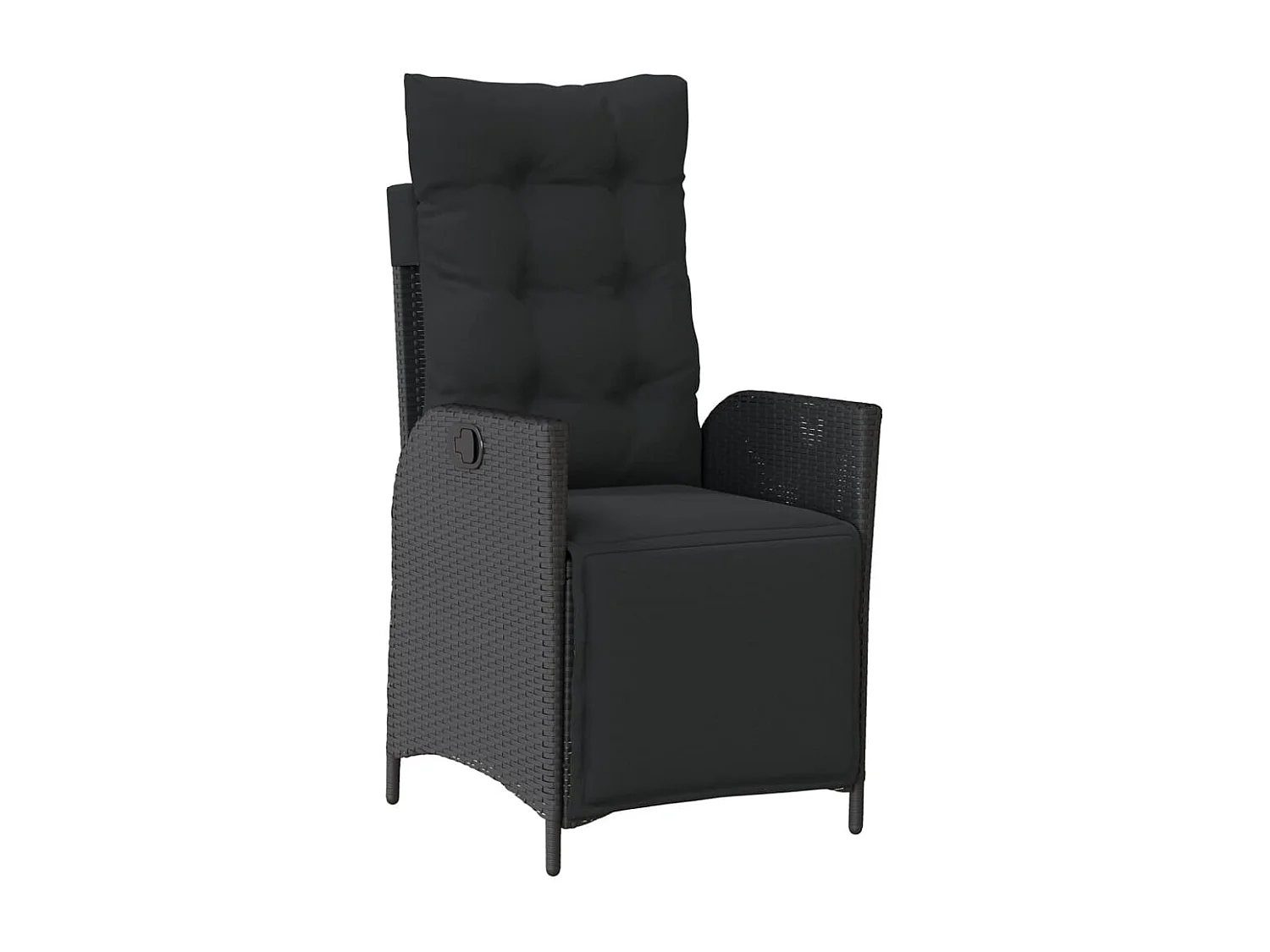 Set de muebles jardín 5 pzas con cojines ratán sintético negro