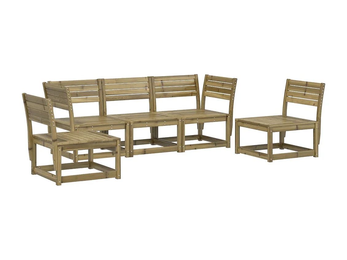 5 pcs conjunto de sofás para jardim madeira de pinho impregnada