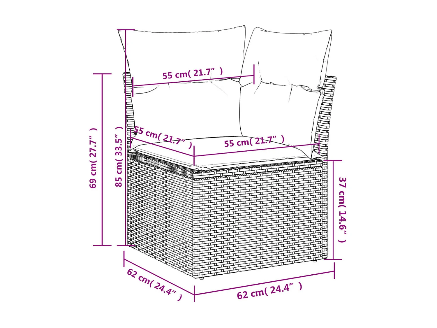Set Divani da Giardino 11 pz con Cuscini Beige in Polyrattan