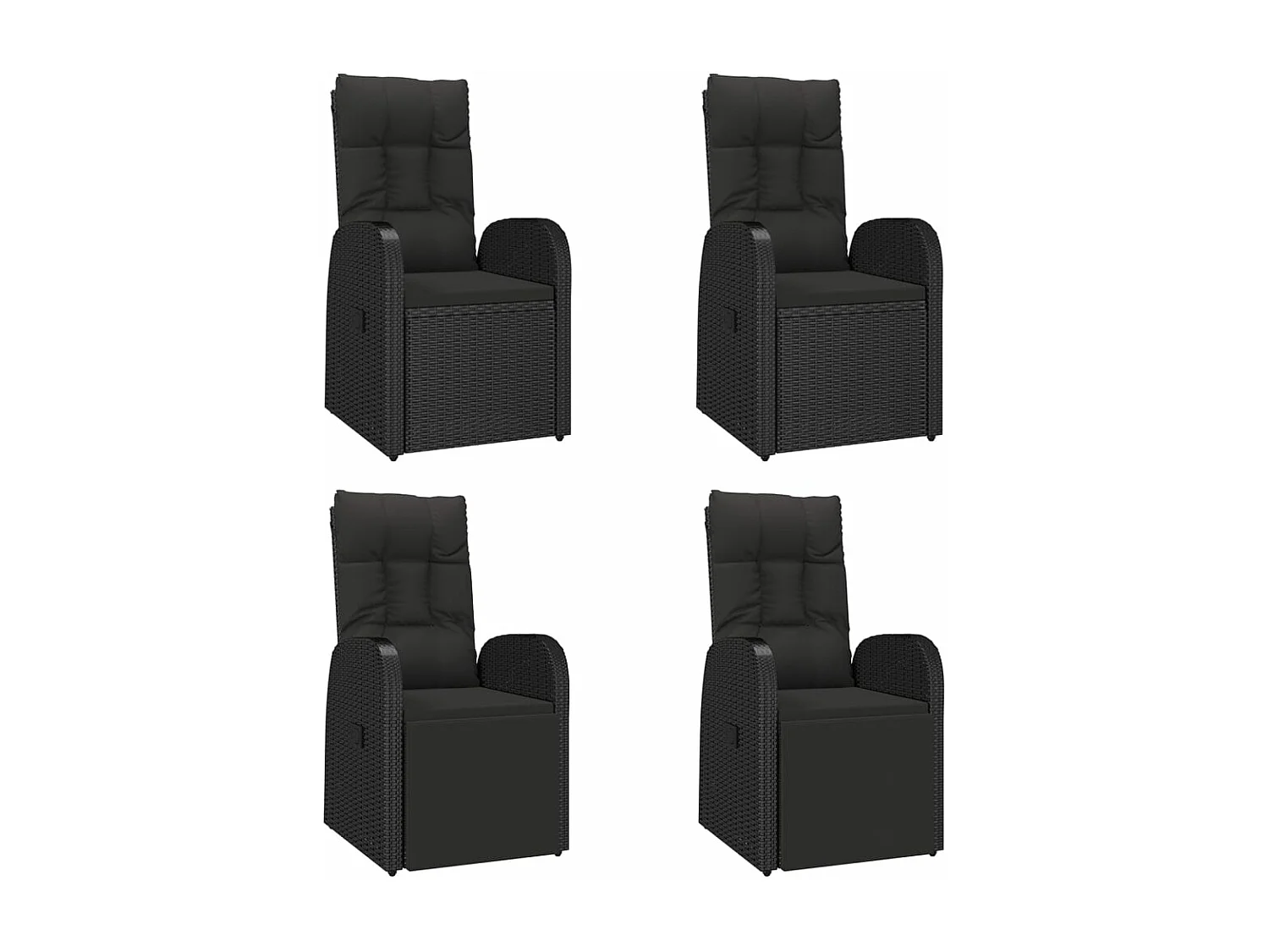 Ensemble à manger de jardin coussins 5pcs Noir Résine tressée
