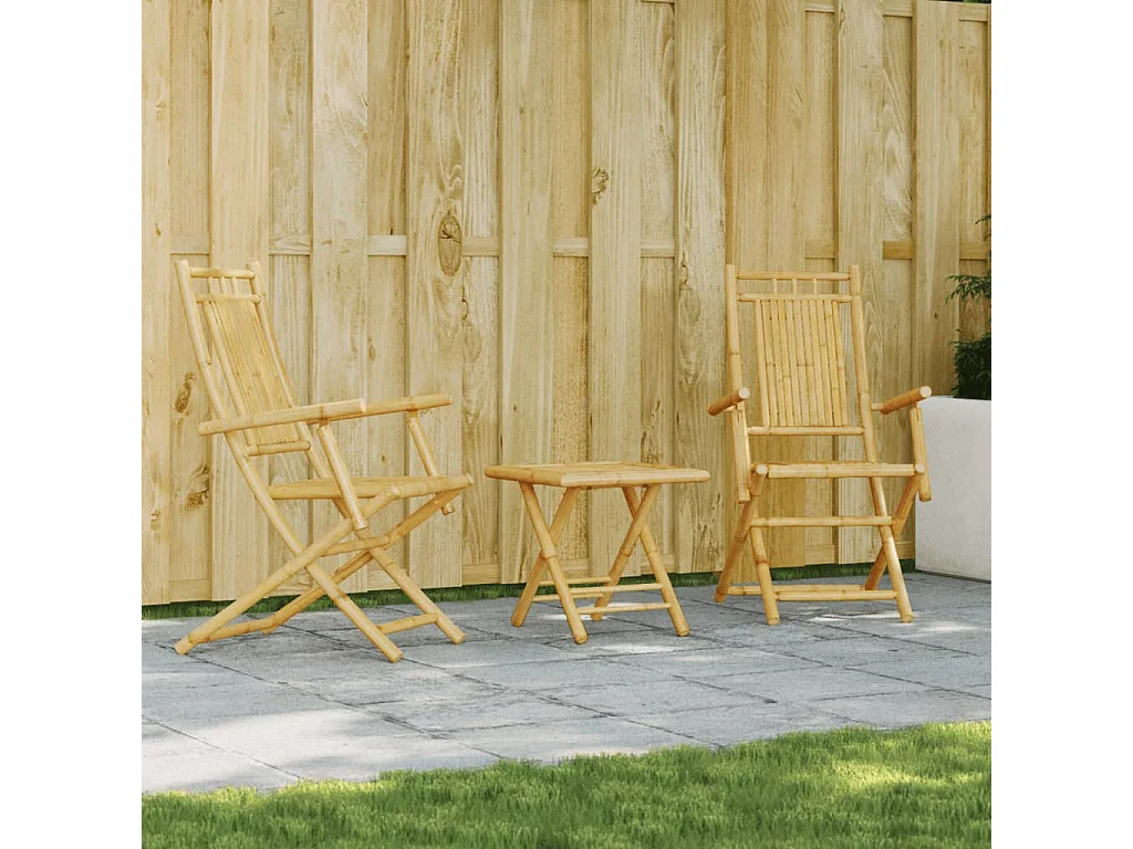 Ensemble de bistro 3 pcs bambou