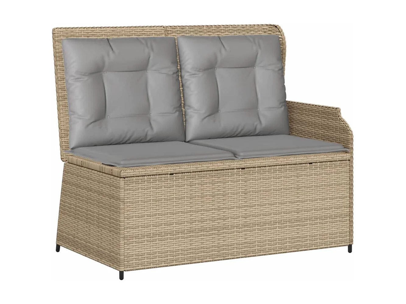 Set Divano da Giardino 3 pz con Cuscini Beige in Polyrattan