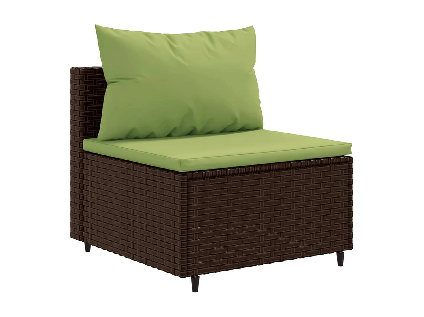 Set Mobili da Giardino 6pz con Cuscini in Polyrattan Marrone
