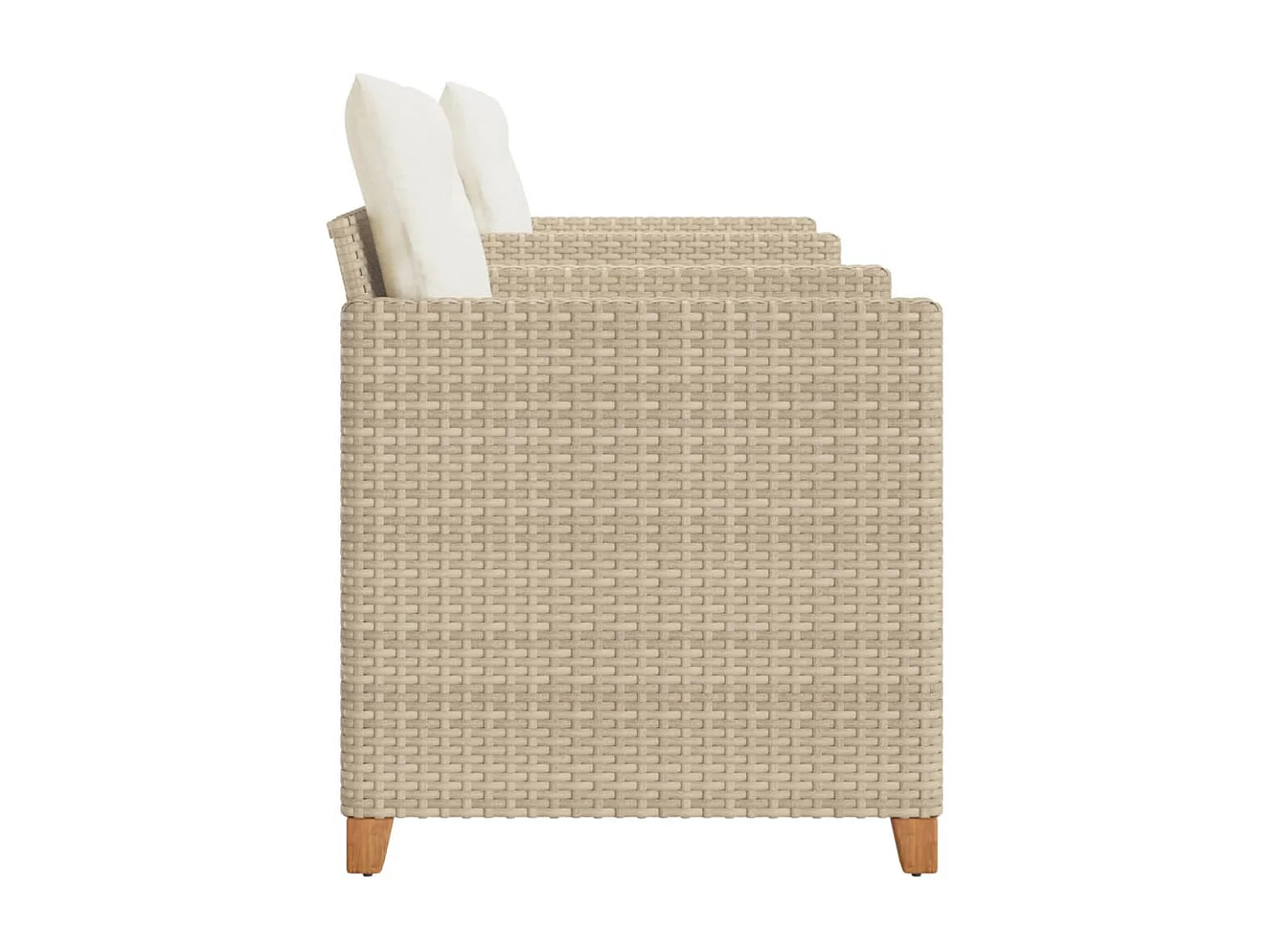 Ensemble de bistro 3 pcs coussins beige résine tressée acacia