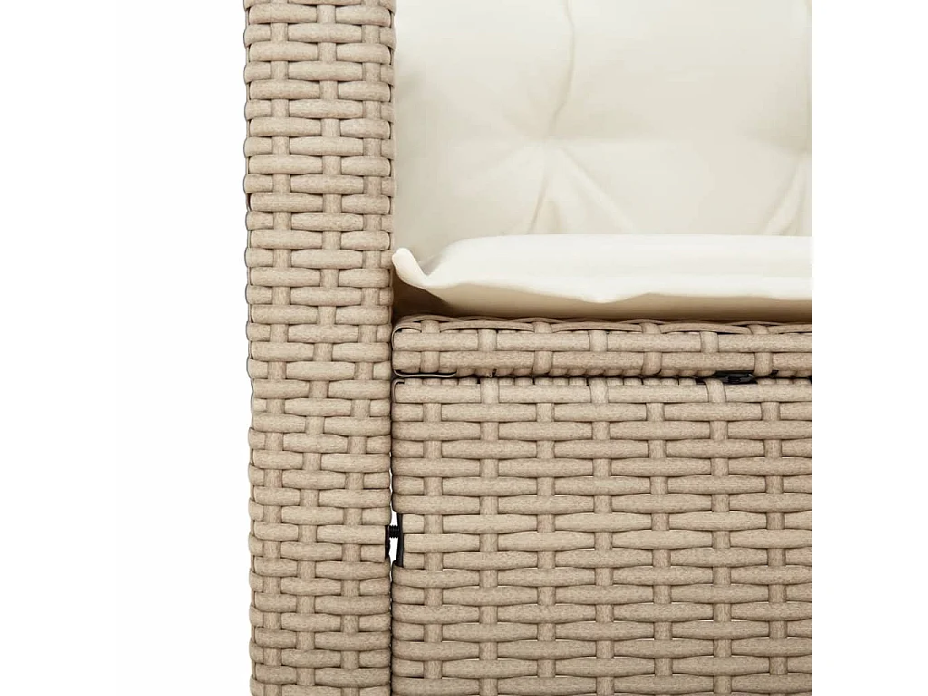 Ensemble de bistro 3 pcs coussins beige résine tressée acacia
