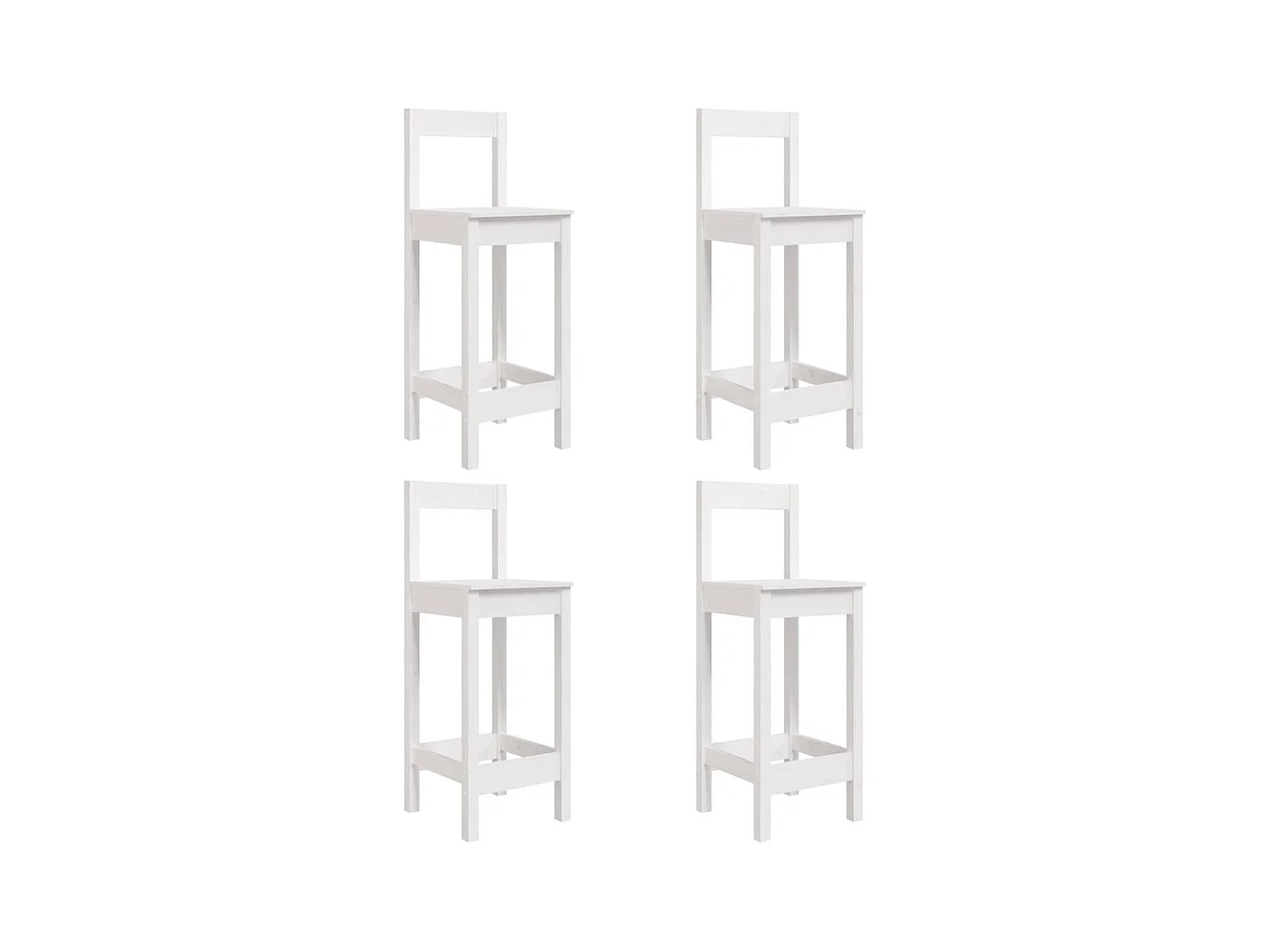 Ensemble de bar de jardin 5 pcs blanc bois massif de pin