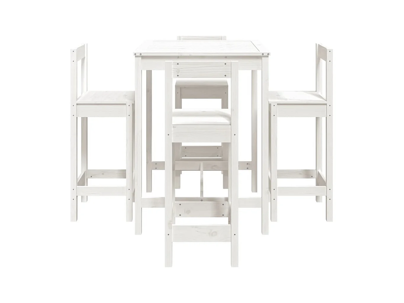 Ensemble de bar de jardin 5 pcs blanc bois massif de pin