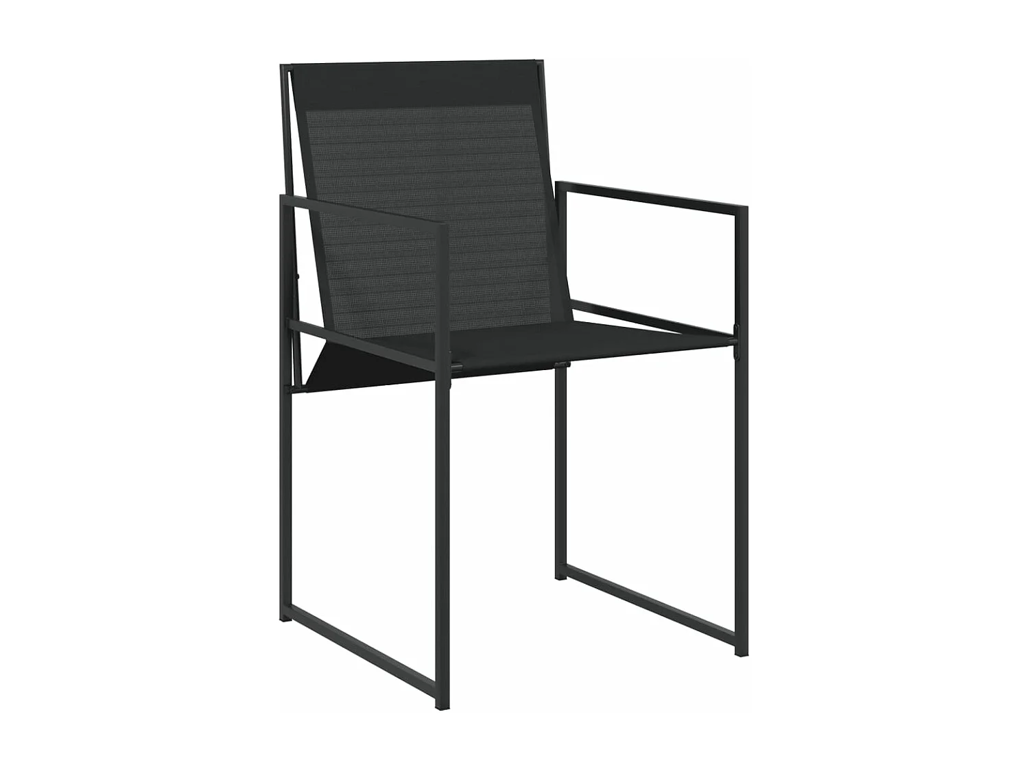 Juego de comedor para jardín 7 piezas textilene negro