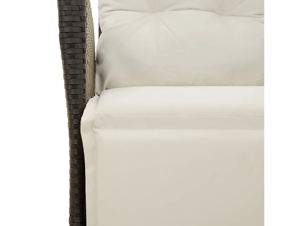 Set da Pranzo da Giardino 7 pz Nero con Cuscini in Polyrattan