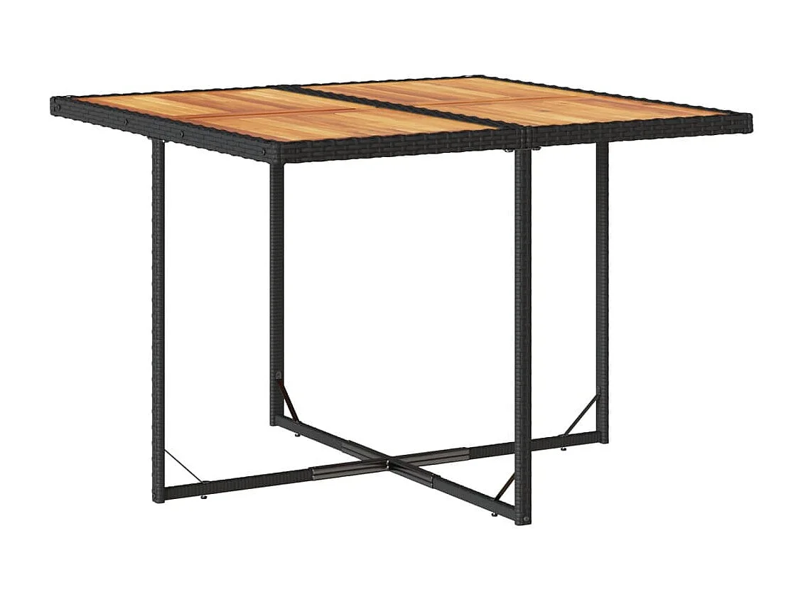 Set de muebles jardín 5 pzas con cojines ratán sintético negro