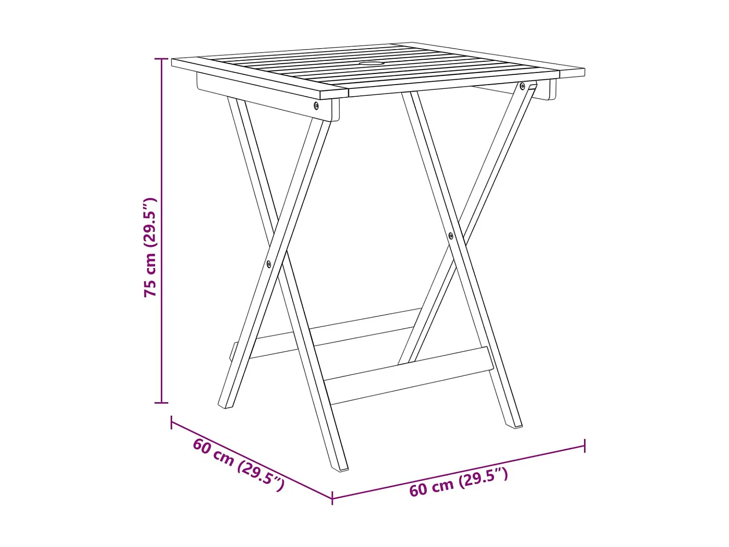 Ensemble à manger de jardin pliable 3 pcs Bois d'acacia solide