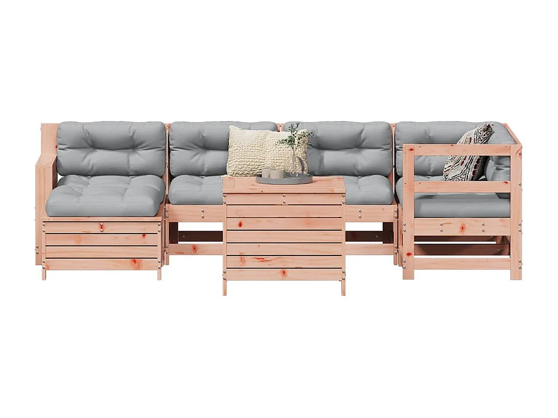 7 pcs conjunto sofás jardim madeira abeto-de-douglas