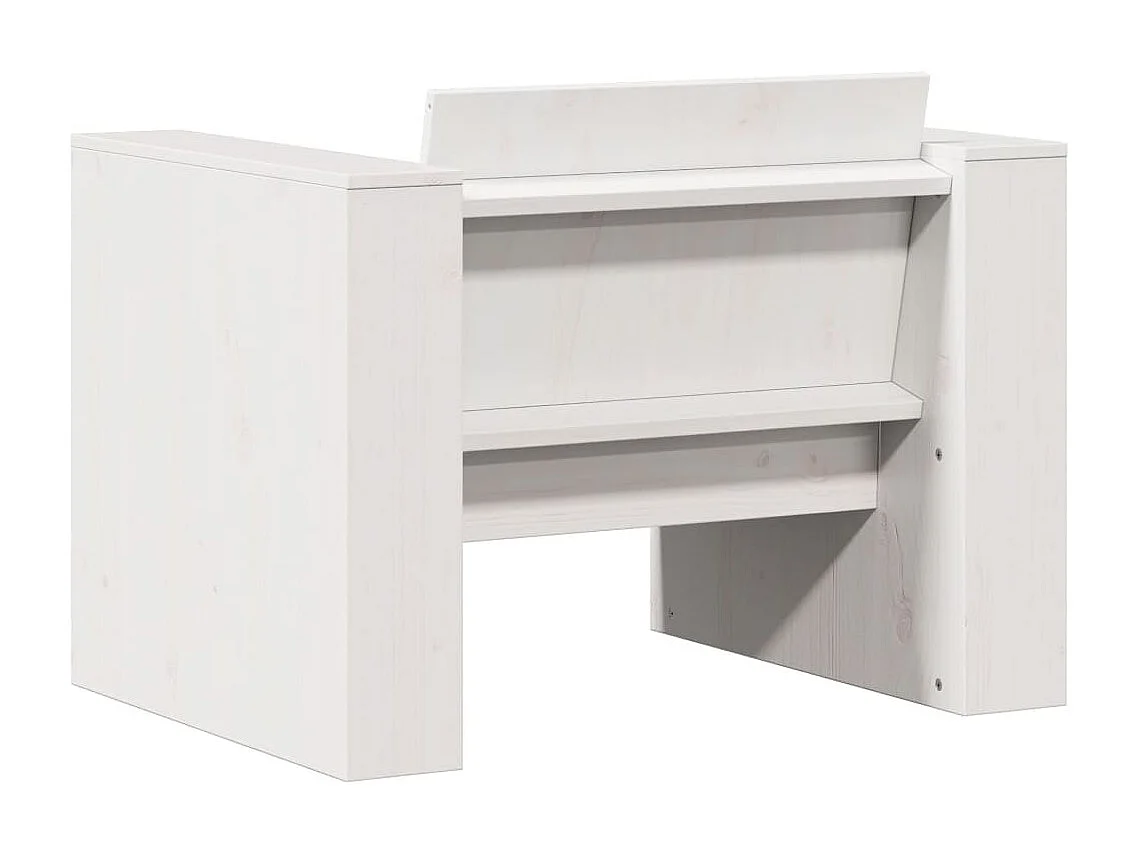 Salon de jardin 2 pcs blanc bois de pin massif