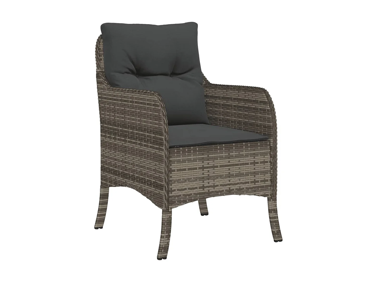 Set da Pranzo da Giardino 9 pz con Cuscini in Polyrattan Grigio