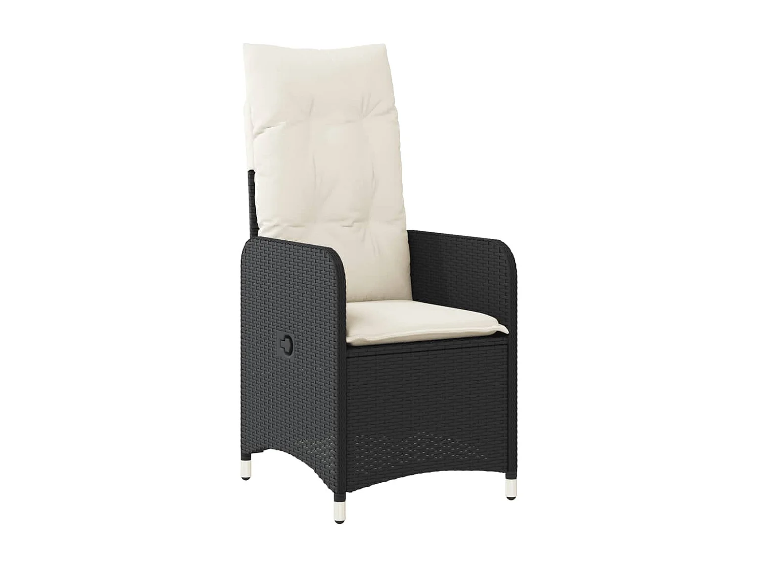 Ensemble de bistro de jardin 3 pcs coussins noir poly rotin