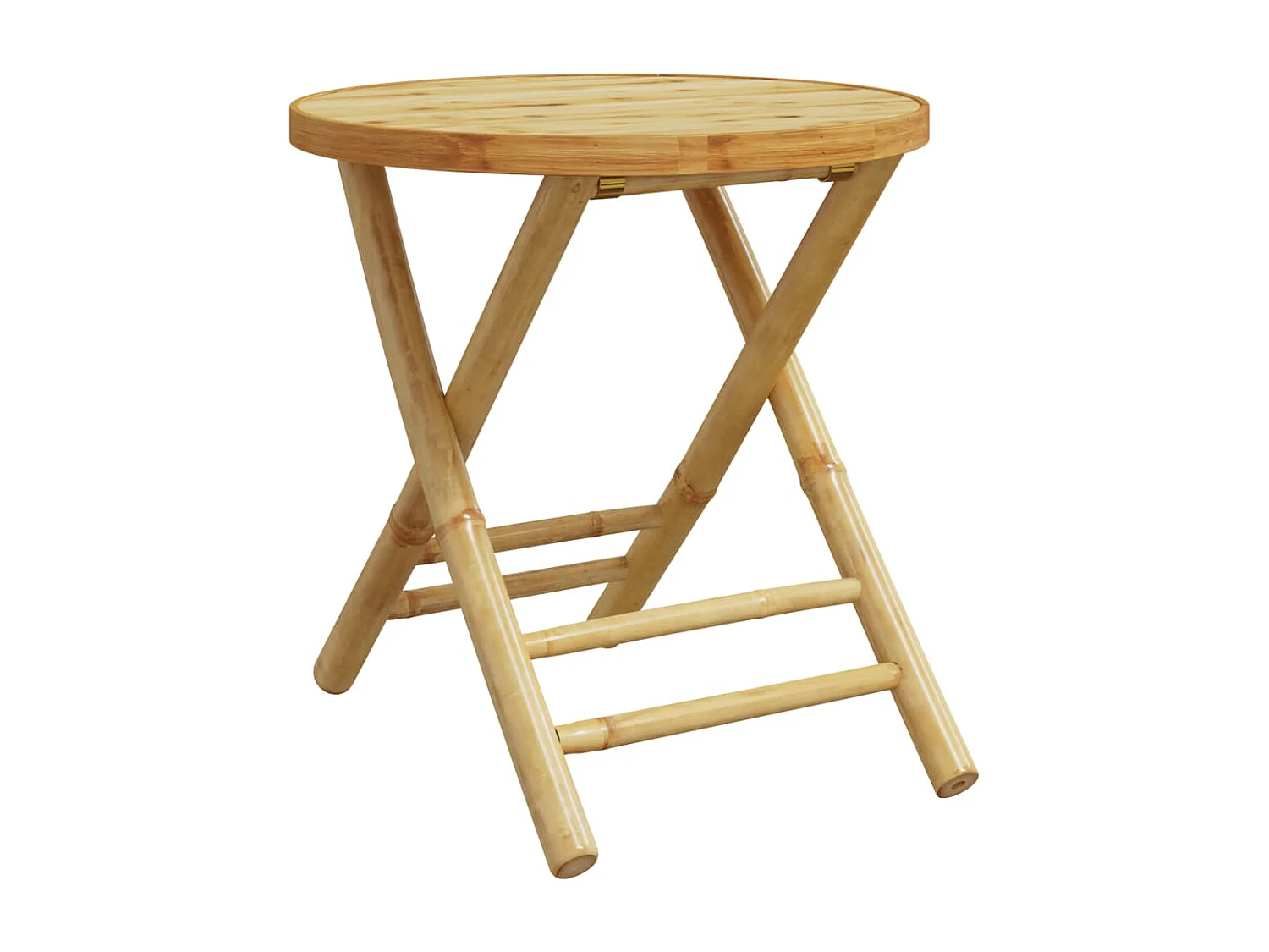 Set da Bistrot Pieghevole 3 pz Cuscini Bianco Crema in Bambù